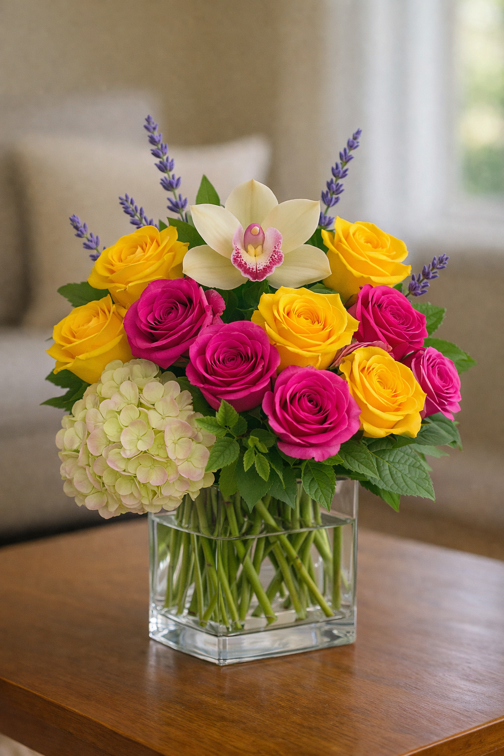Radiant Joy Designer Arrangement (Complementing Design Container)