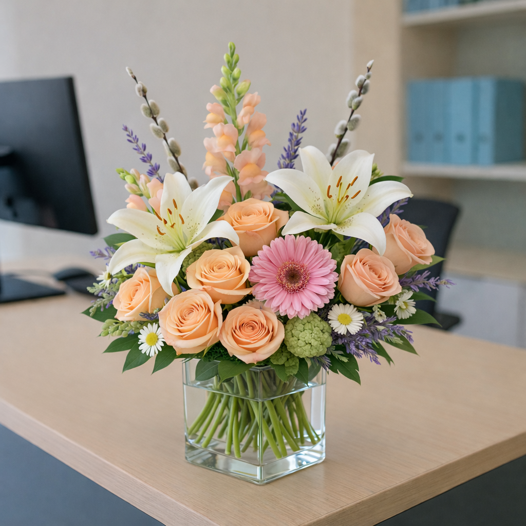 Pastel Whispers — Modern Designer Arrangement (Compact)