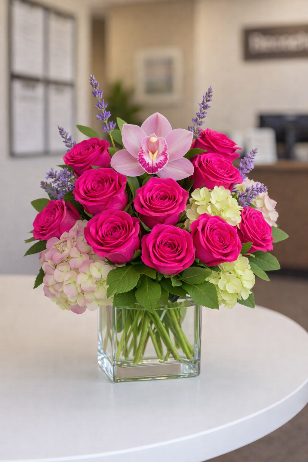 Floral Elegance in Waiting Room