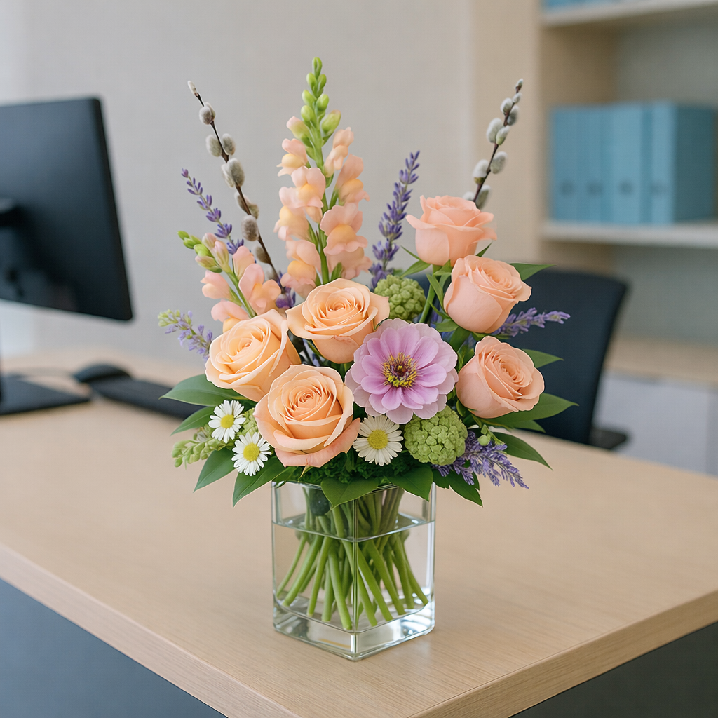 Pastel Whispers — Modern Designer Arrangement (Compact)