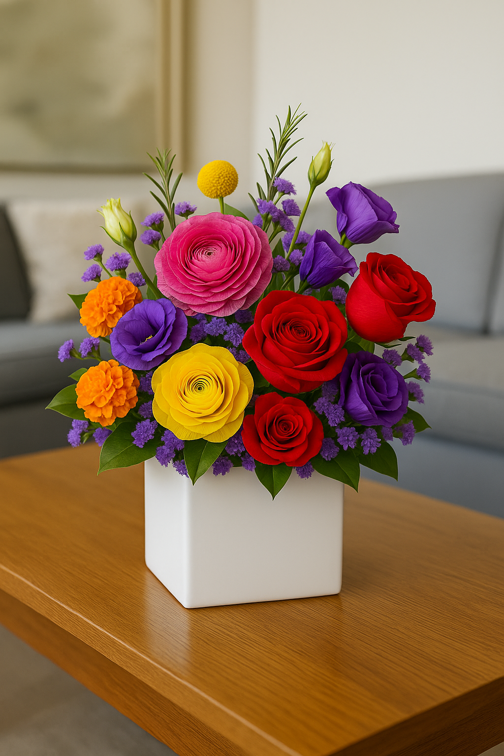 Cheerful Garden Blooms Centerpiece