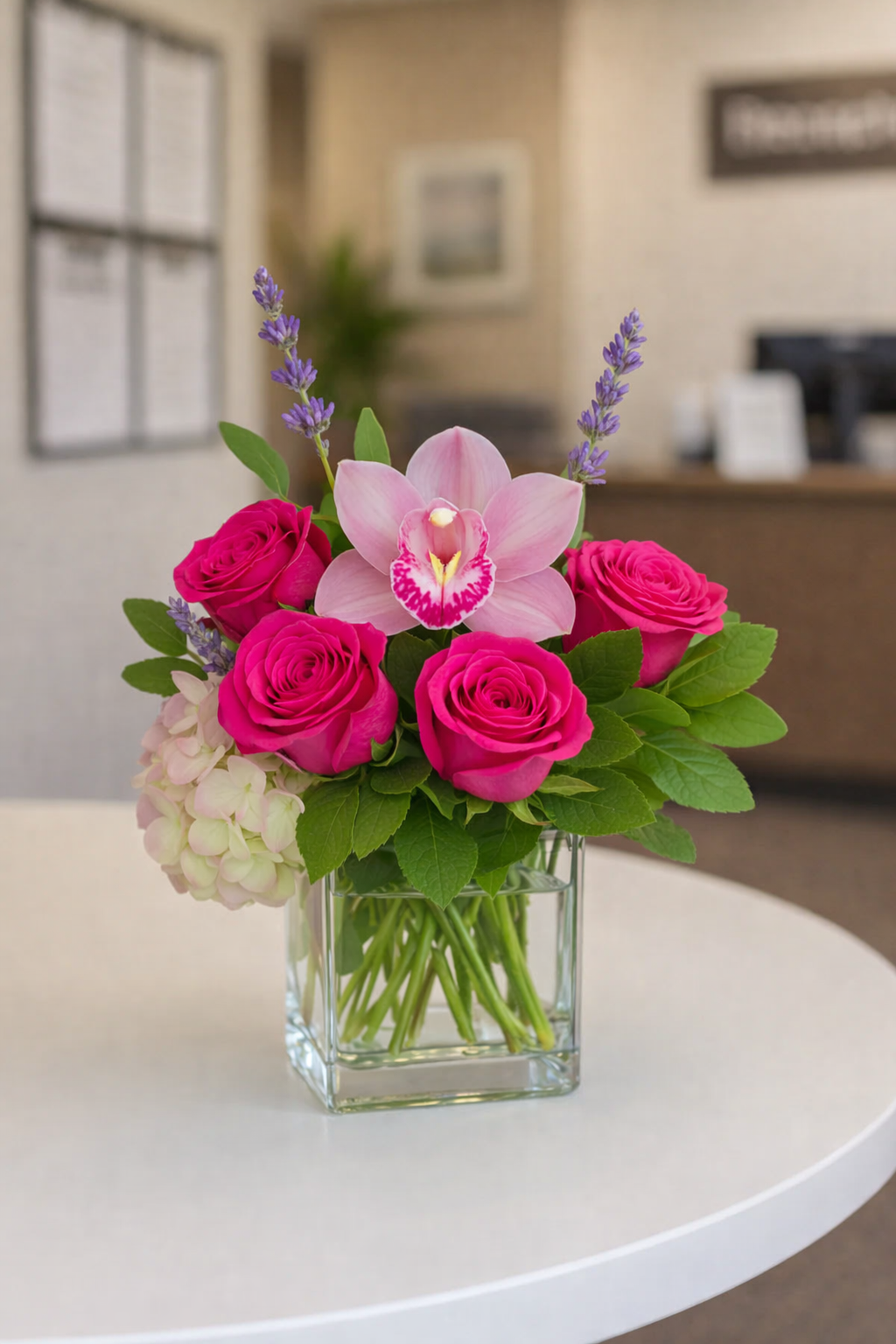 Floral Elegance in Waiting Room